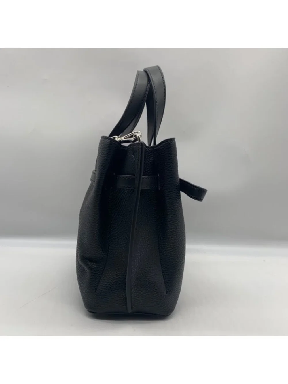 Michael Kors Black Emilia Small Pebbled Leather Satchel Bag